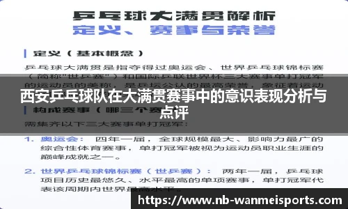 西安乒乓球队在大满贯赛事中的意识表现分析与点评